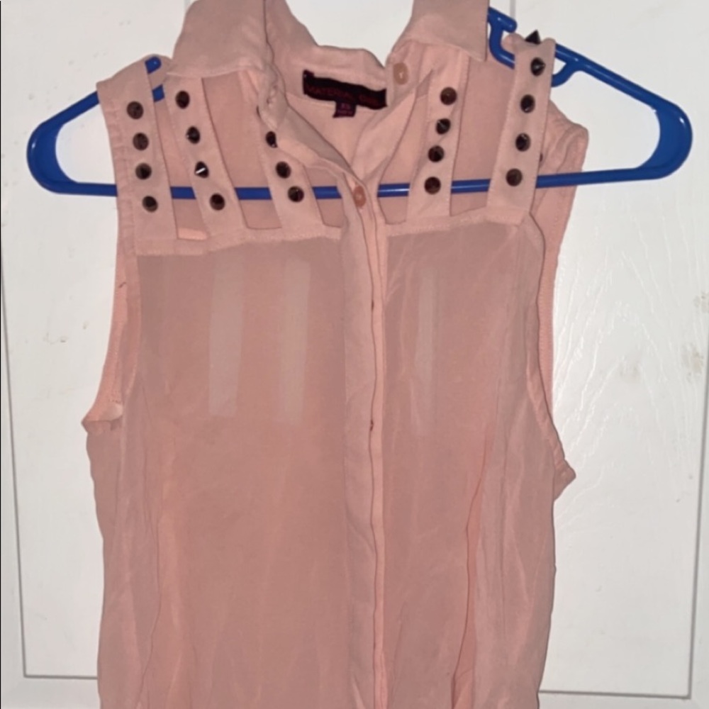 Pink sheer studded blouse🤩